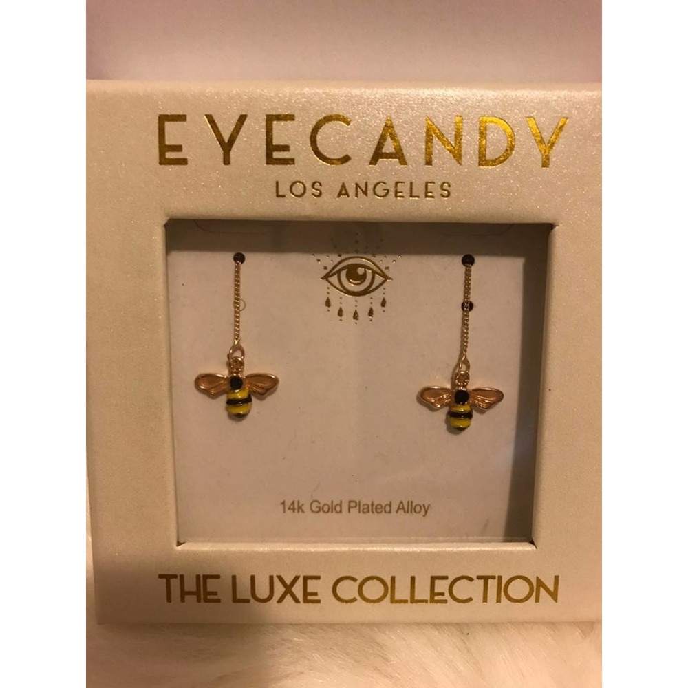 Eyecandy Los Angeles Honeybee Earrings